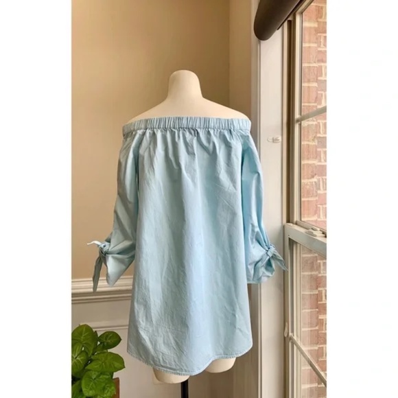 New Tibi Style Satin Poplin Off-the-shoulder Sculpted Tunic Top - Picture 3 of 6